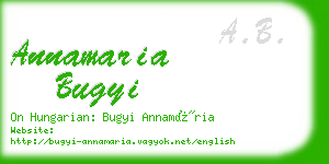 annamaria bugyi business card